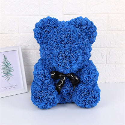 Rose Bear Artificial Flowers with LED Light Gift Box